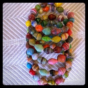 Noonday Collection. Paper bead wrap bracelet.